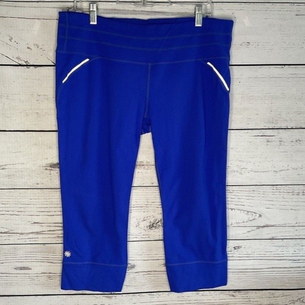 Athleta Women's Blue Cropped‎ Athletic Wear Relay Leggings Size XL
